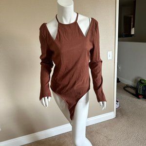 ASTR the Label Tan Solene Long Sleeve Bodysuit